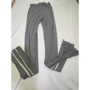 Vintage Hershe Leggings Dual White Stripped Boot Cut Gray Size Small Cotton Y2K